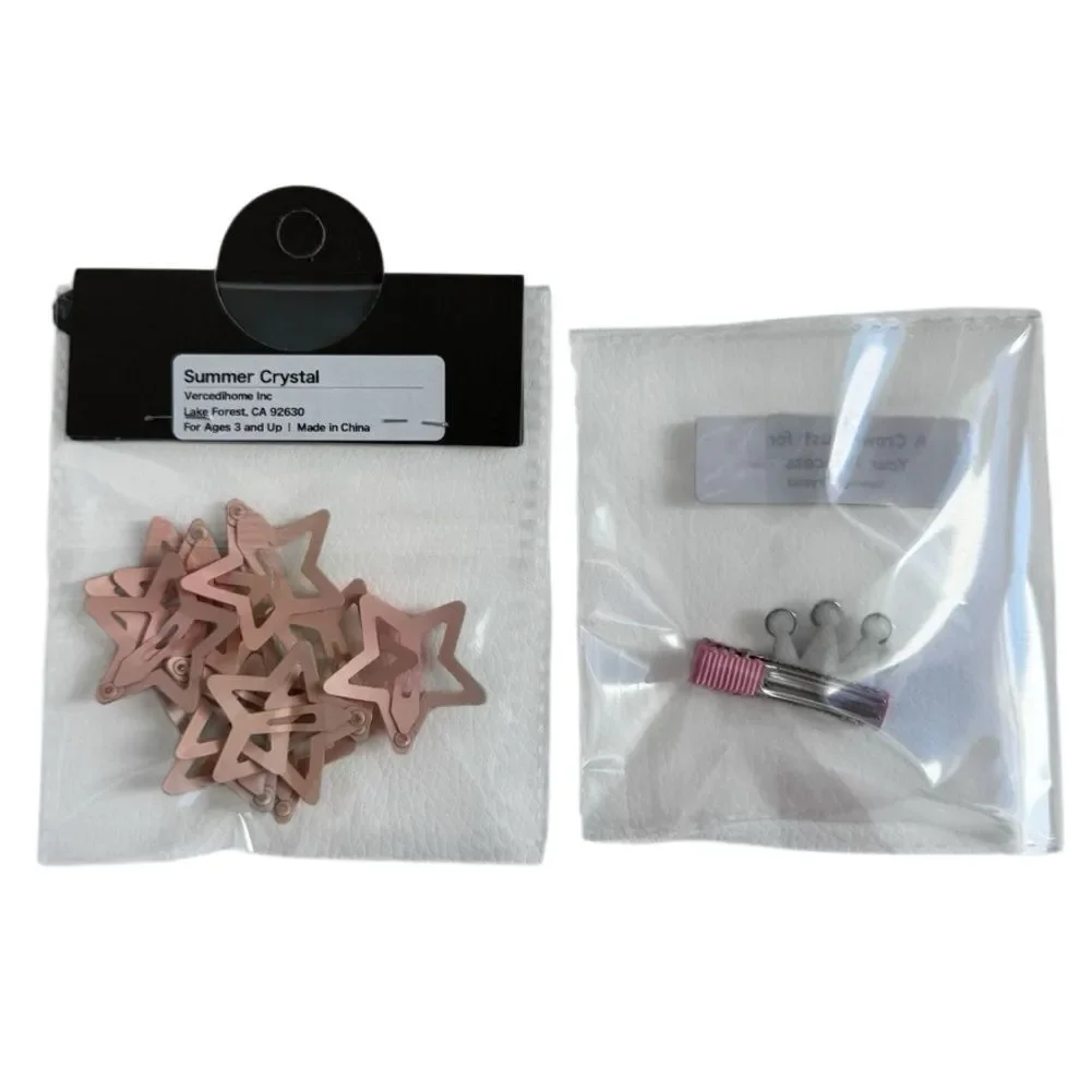 Star Glitter Hair Clips and PRINCESS CROWN Glitter Rhinestone Clip